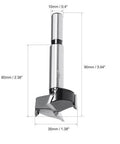 Side view of a 35mm tungsten-carbide woodworking hole-opener drill bit for wood and plastic; single piece, Amazon.