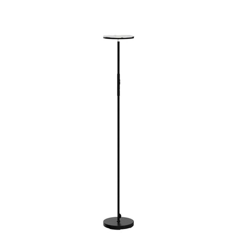 Bright LED Floor Lamp 30W 3000LM Torchiere Standing Lamp with black finish and sleek design against white background.