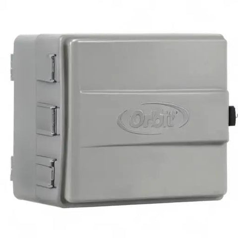 Outdoor Sprinkler Controller Cabinet With GFCI Weatherproof ABS Box Tamper Resistant Hinged Door Converts Indoor Controllers
