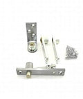 Pivot Door Hinge Satin Chrome Finish Refurbished DAP326D 90 Day Warranty parts laid out for residential use.