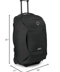 Osprey Sojourn Shuttle 100L black wheeled duffel luggage with extendable handle