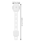 Five Pack Kids Safety Locks For Refrigerator And Cabinets No Glue Design Plastic Childproof Latches with dimensions shown