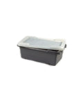 Food Safe Bus Totes and Meat Lug Set With Four Totes And Four Frosted Lids Green, 1.38 Cu Ft Capacity, gray tote with lid