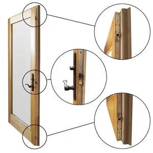 Fwh611 Hinged Door Active Panel with 3 Point Lock Universal Hardware for 400 Series Frenchwood Patio Doors, close-up of handle and lock