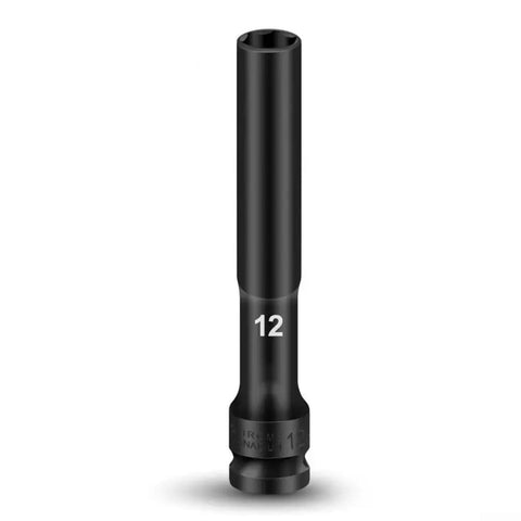 Heavy Duty 3PCS Chrome Vanadium Socket Adapter Set For Impact Wrench Fits 8mm 10mm And 12mm Hex Heads With Sweet 1/2 Inch Drive Interface Totally Rock Solid Gear Head Upgrade, 12mm black chrome vanadium adapter