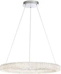 Modern Wall Sconce With Brushed Nickel Finish Killer Indoor Lighting Fixture For Kitchen Counters Hallways Bathrooms And Bedrooms That Brings Real Dope Energy Everywhere, circular pendant lamp with clear crystal-like design.