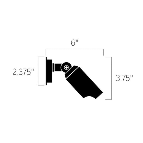 Diagram of Down Accent Light 1 Light 12V Low Voltage For Wet Locations Slick Textured Architectural Bronze Aluminum Construction