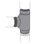 Six Inch Black Matte Clean Out Tee 24 Gauge Exhaust Vent Fitting Directs Exhaust Upward For Rear Outlet Stoves