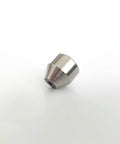 Side view of stainless steel water jet nozzle seat with central bore