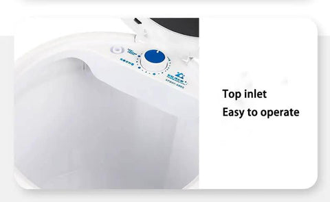 Mini Portable Washer With Bionic Hand Wash Motion, Built In Stainless Steel Leak Resistant Tub, Easy to operate top inlet design.
