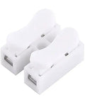 Heavy Duty 100 Piece Two Pin Push Wire Terminal Block Kit 10A 220V White Spring Clamp Quick Wire Connector For Fast Plug And Play Installations