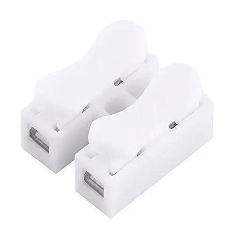 Heavy Duty 100 Piece Two Pin Push Wire Terminal Block Kit 10A 220V White Spring Clamp Quick Wire Connector For Fast Plug And Play Installations