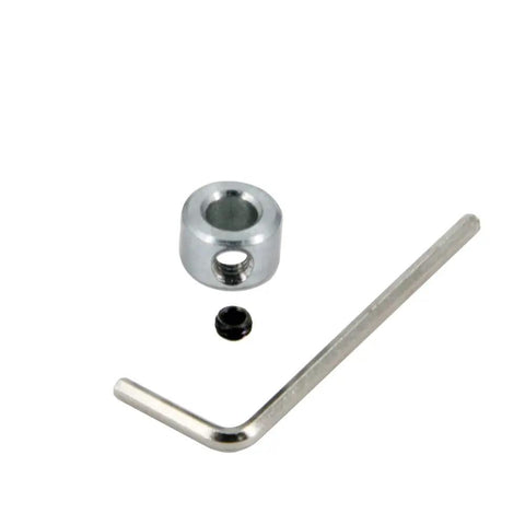 Eight Piece One Quarter Inch Bore Shaft Collar Lock Set Built Tough, Zinc Plated Solid Steel With Set Screw, Allen key shown
