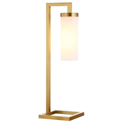 Tall Floor Lamp With Glass Milk Shade In Brass Finish, Stands At 67.75 Inches Tall, Steel Base, sleek modern design for home interiors.
