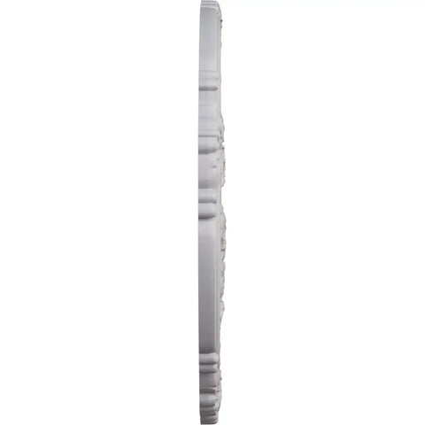Side view of Attica Rose Ceiling Medallion Ultra Pure White, 26 Inch Outer Diameter, showing 1-1/2 Inch Projection.