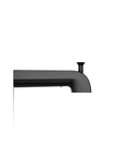 6 Inch Wall Mount Diverter Bath Spout With Half-Inch Slip-Fit Connection Matte Black Finish side view