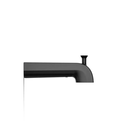 6 Inch Wall Mount Diverter Bath Spout With Half-Inch Slip-Fit Connection Matte Black Finish side view
