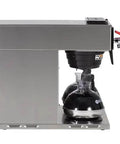 Side view of Automatic Commercial Coffee Brewer With 3 Lower Warmers 120V Delivers 3.9 Gallons Per Hour Hot Water Tap
