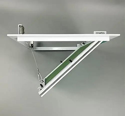 Heavy Duty 16 By 16 Inch Aluminum Access Panel With Ready Install Frame For Drywall Or Drop Ceiling, showing open push latch hatch.