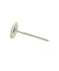 Two Inch Ten Gauge Ring Shank Galvanized Steel Round Cap Nails Twenty Five Lb Box Site Ready Fasteners showing a galvanized steel cap nail