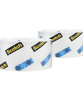 Shipping Packing Tape 2 Rolls with Heavy Duty Dispenser, Clear 1.88 in x 54.6 yd rolls shown on white background