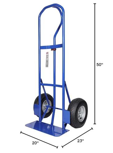 Front view of blue Pro-Lift heavy-duty hand truck with vertical handle, 1000 lb capacity, 50 in tall, 20x23 in base