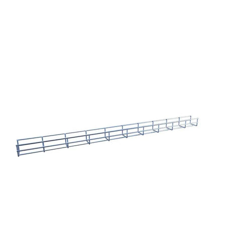 Built Tough Silver Steel Wire Mesh Cable Tray Kit Electro Zinc Plated Finish 118 inch long cable tray for heavy cables.