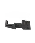 Beefy High Integrity Terminal Module For Industrial Automation Unison Component Rugged DIN Rail Ready Interface For Control Systems In Stock With Fast Shipping Rock Solid Installation And Safe Operation. Black plastic terminal module, side view.
