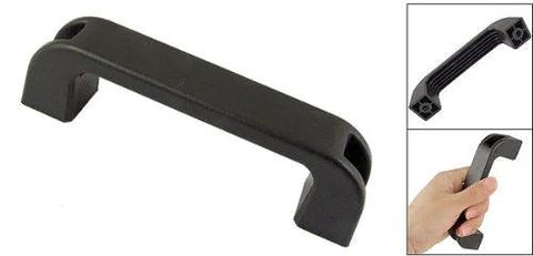 Black Plastic Rectangular Pull Handle For Doors And Cabinets 5.9 Inch Overall Length With 5.2 Inch Center To Center Mounting