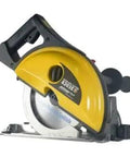 Heavy Duty Cordless Metal Circular Saw 18V 5.5Ah Battery Powered Dry Cutting Tool For Steel Sheet Metal Plates Pipes Non Ferrous Materials With Chip Catcher And Hella Sharp Tooth Design side view with blade exposed