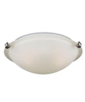 Seagull Two Light White Ceiling Flush Mount Fixture With Aluminum Construction Wet Location Rated cETL Listed, dome shape