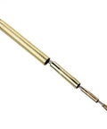 Compact 6-In-1 Precision Mini Multi-Tool with Brass and Steel Hammer and Screwdrivers for Electronics Watches Glasses and Jewelry Hella Useful DIY Kit Game Changer for Men Who Love Gadgets and Quick Fixes, showing brass body and screwdriver bits.