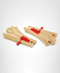 Interactive Mechanical Switches For Wooden Train Tracks 2 Piece Set With Reversible Left Or Right Turns Boosts Motor Skills
