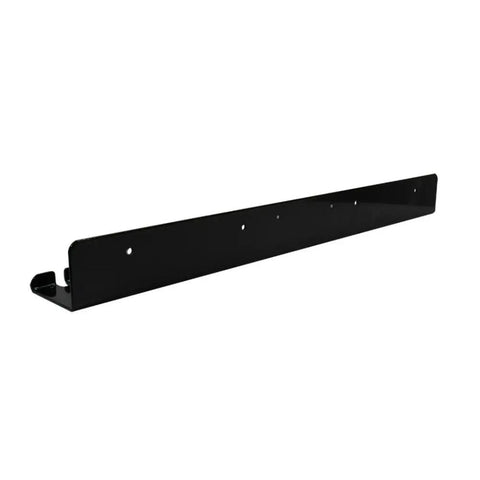 Side view of Air Tool Rack Organizer for Enclosed Trailers and Home Garages, Pneumatic Tool Holder, black aluminum, USA-made.