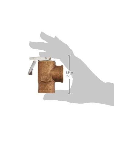 Bronze Watts 3/4 in 30 PSI pressure relief valve with lever