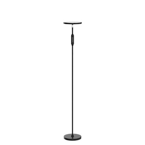 Lit 24W LED Daylight Floor Lamp Free Standing Uplight Torchiere For Living Room Or Bedroom With 3 Dimmable Modes Natural Day