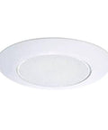 70PS Recessed Light Trim With Frosted Albalite Lens White 6 Inch Air-Tite Listed And Wet Rated Shower-Ready Polymer Trim