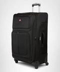 Softside Expandable Checked Luggage For Long Trips With 360 Spinner Wheels And Retractable Handle, 29 Inch Large Black Suitcase