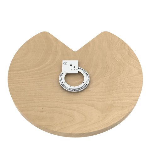 32 Inch Kidney Shaped Wood Lazy Susan With 360 Degree Swivel Bearings For In Cabinet Kitchen Organization