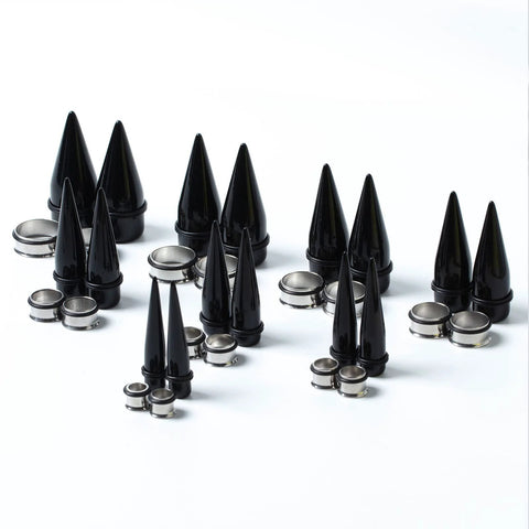 Essential 32 Piece 00G Ear Stretching Kit With Surgical Steel Tapers Tunnels And Acrylic Plugs For 1 Inch Gauge CABBE KALLO