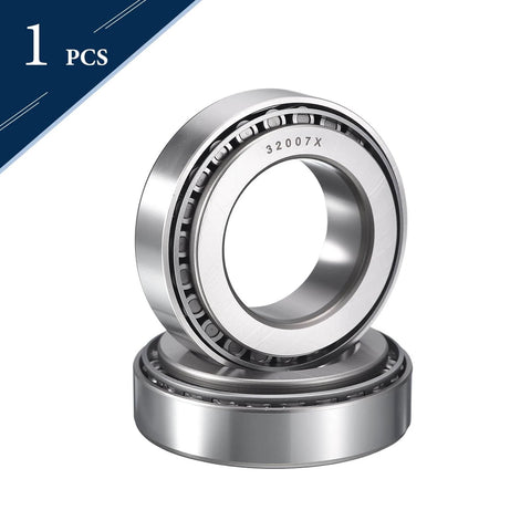 32007 Tapered Roller Bearing Cone and Cup Set, 35mm Bore 62mm OD 18mm Cup Width, Chrome Steel Taper Bearings Set, ABEC-3