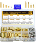 320Pcs M3 Motherboard Standoffs Screws Nuts Kit with brass spacers and organizer box for DIY electronics projects.