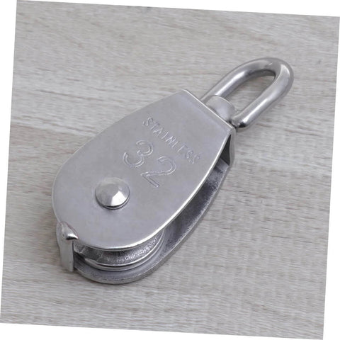 32mm Stainless Steel Single-Sheaved Pulley Roller Swivel Function Heavy Duty Wire Rope Pulley for Lifting Systems Sturdy and Resistant to Corrosion