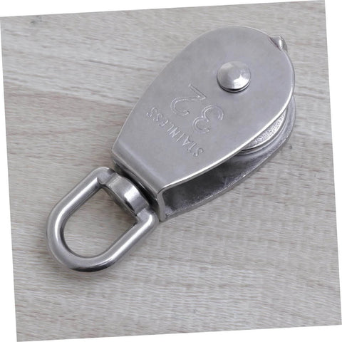 32mm Stainless Steel Swivel Single Sheave Pulley Roller for Rope Wire and Cable Lifting Heavy Duty Design for Rigging and Transportation