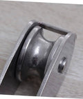 Close-up of 32mm Stainless Steel Single-Sheaved Pulley Roller Swivel Function Heavy Duty Wire Rope Pulley for Lifting Systems