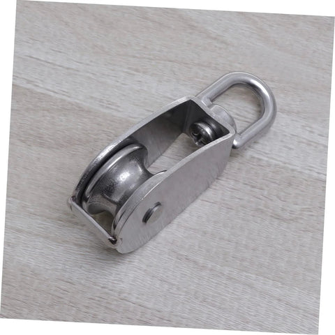 32mm Stainless Steel Swivel Single Sheave Pulley Roller for Rope Wire and Cable Lifting Heavy Duty Design for Rigging and Transportation
