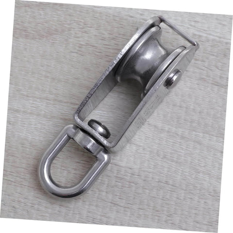 32mm Stainless Steel Swivel Single Sheave Pulley Roller for Rope Wire and Cable Lifting Heavy Duty Design for Rigging and Transportation