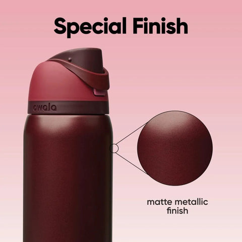 Keep drinks cold or hot all day with double wall insulation, a built-in FreeSip straw, and a locking lid for leakproof travel, matte metallic bottle.