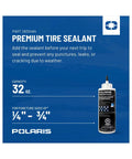 32 Oz Premier Tire Puncture Repair Sealant Seals Leaks Instantly, bottle, front view, capacity 32 oz, puncture size 1/4 to 3/4 inch