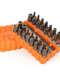Complete 33 Piece Security Bit Set For Pros With Tamper Proof Torx Bits Star Hex Spanner And Torq Includes Tri Wing And SAE Metric Security Hex Tools For Tough Jobs in orange case